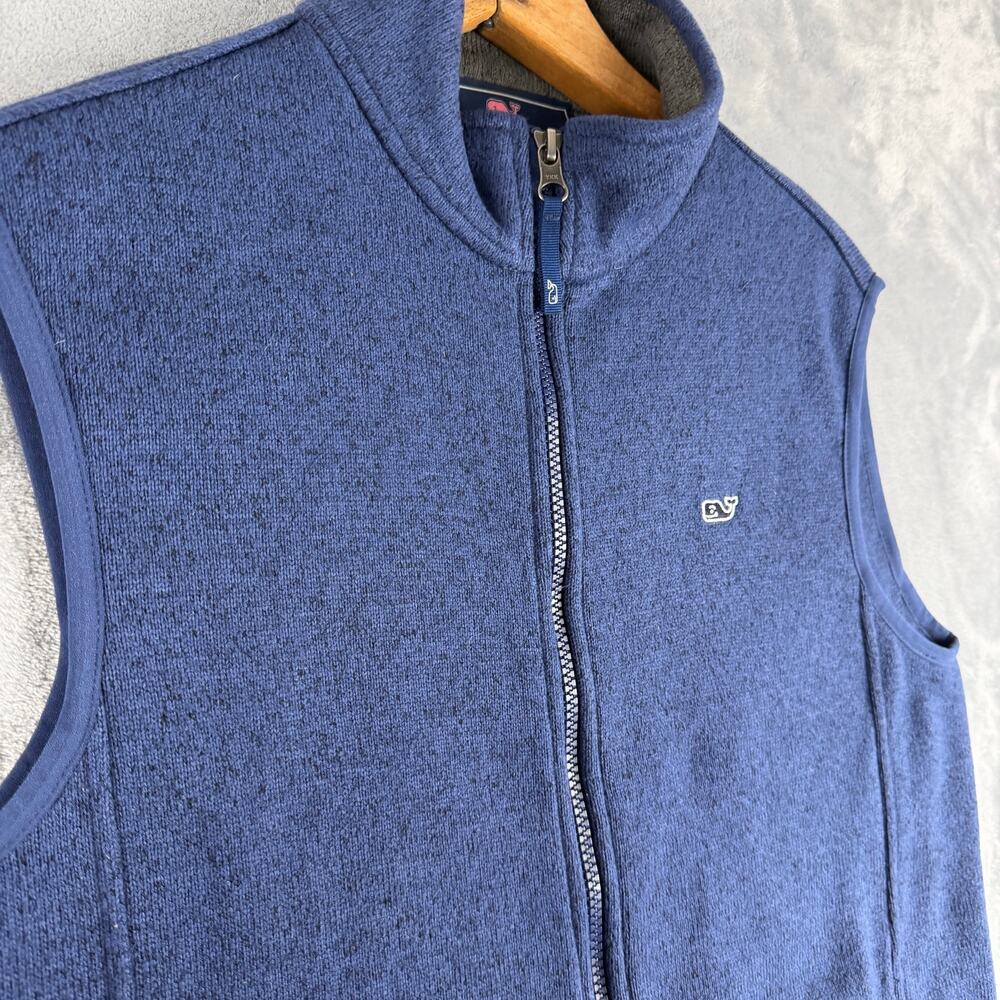 Vineyard Vines Womens XS small Fleece Vest Whale Blue